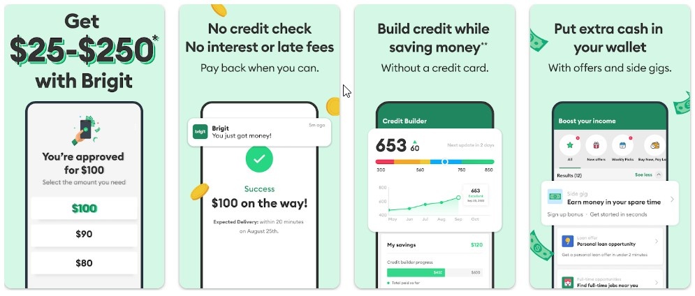 cash advance app like moneylion - Brigit