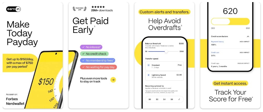cash advance app like moneylion - EarnIn